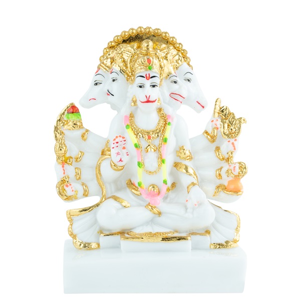 White/Gold Panchmukhi Hanuman Ji