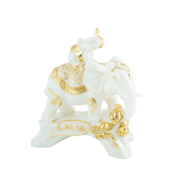 White/Gold Decorative Elephant