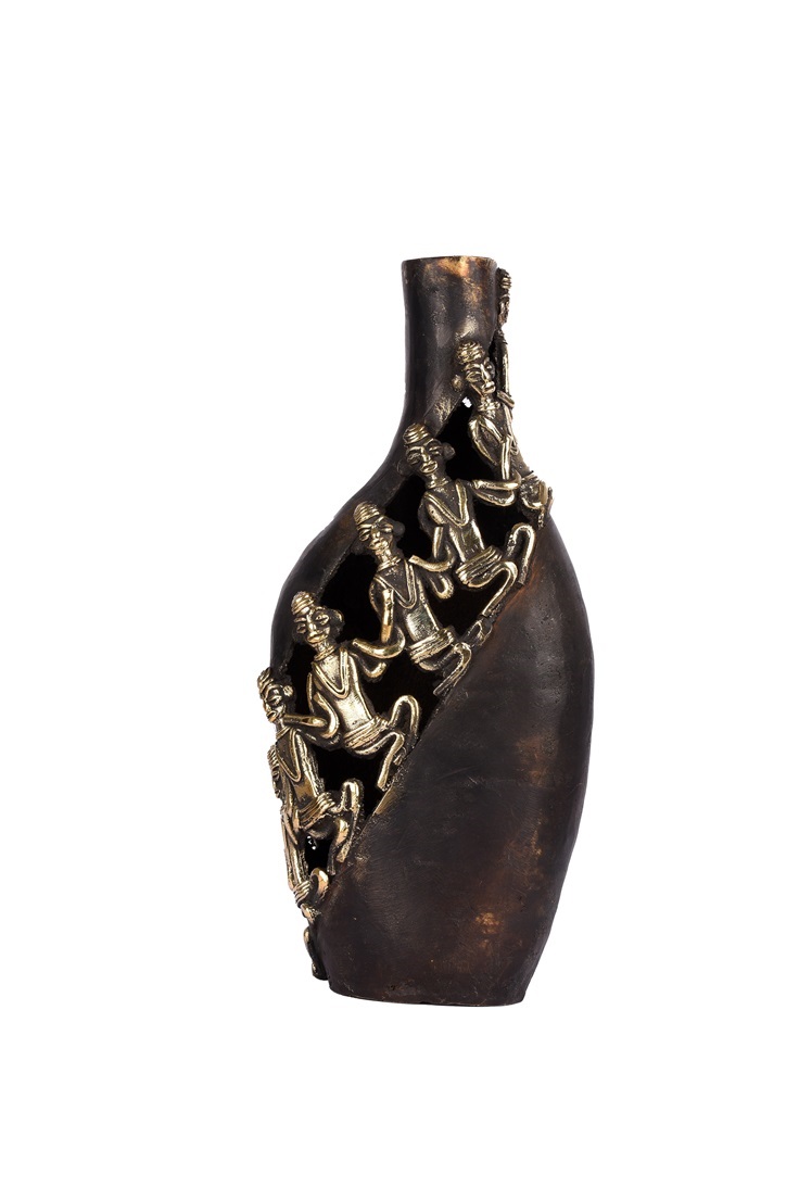 Reclaimed Brass Flower Vase Item Size-11x6x3 inch & Product Weight 1.100 kg (7%+,-)